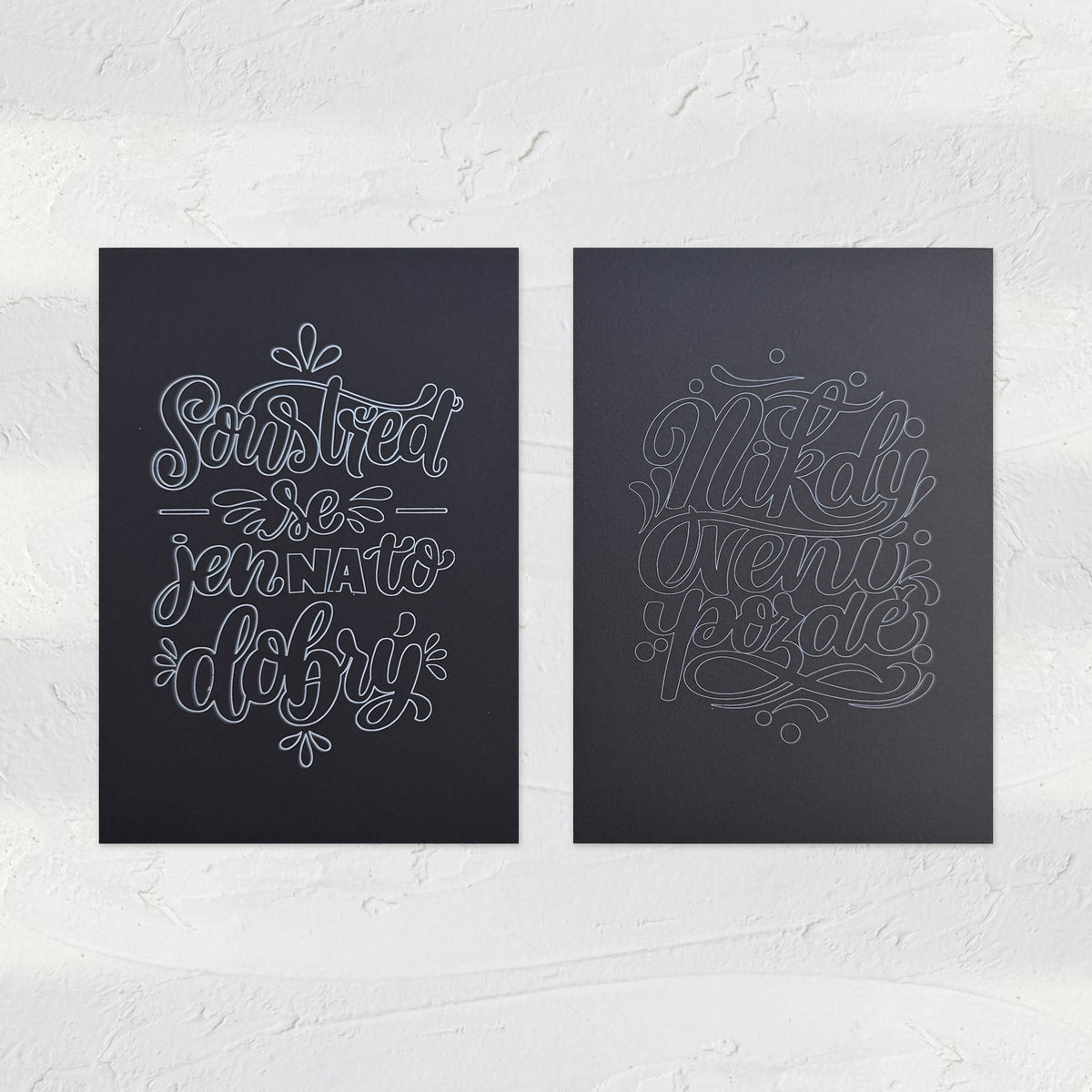 Vybarvi si lettering – černé omalovánky A5, 2 ks @girl_with_marker