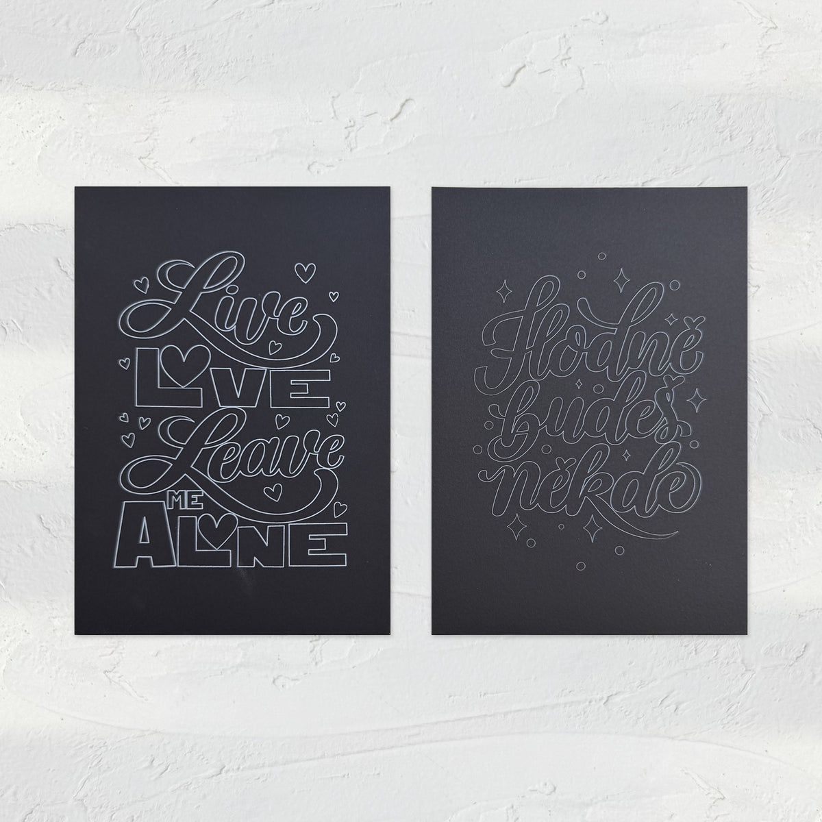 Vybarvi si lettering – černé omalovánky A5, 2 ks @girl_with_marker