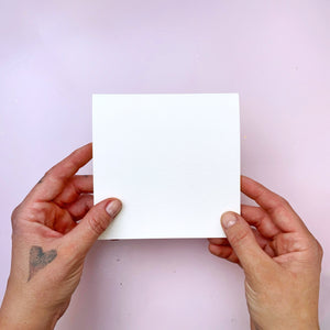 Prázdné přáníčko 12,5 x 12,5 cm - Akvarelový papír I, 300 g/m² Ely