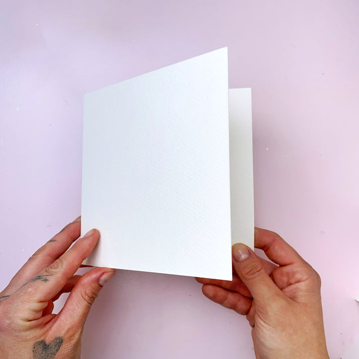 Prázdné přáníčko 14,5 x 14,5 cm - Akvarelový papír I, 300 g/m² Ely