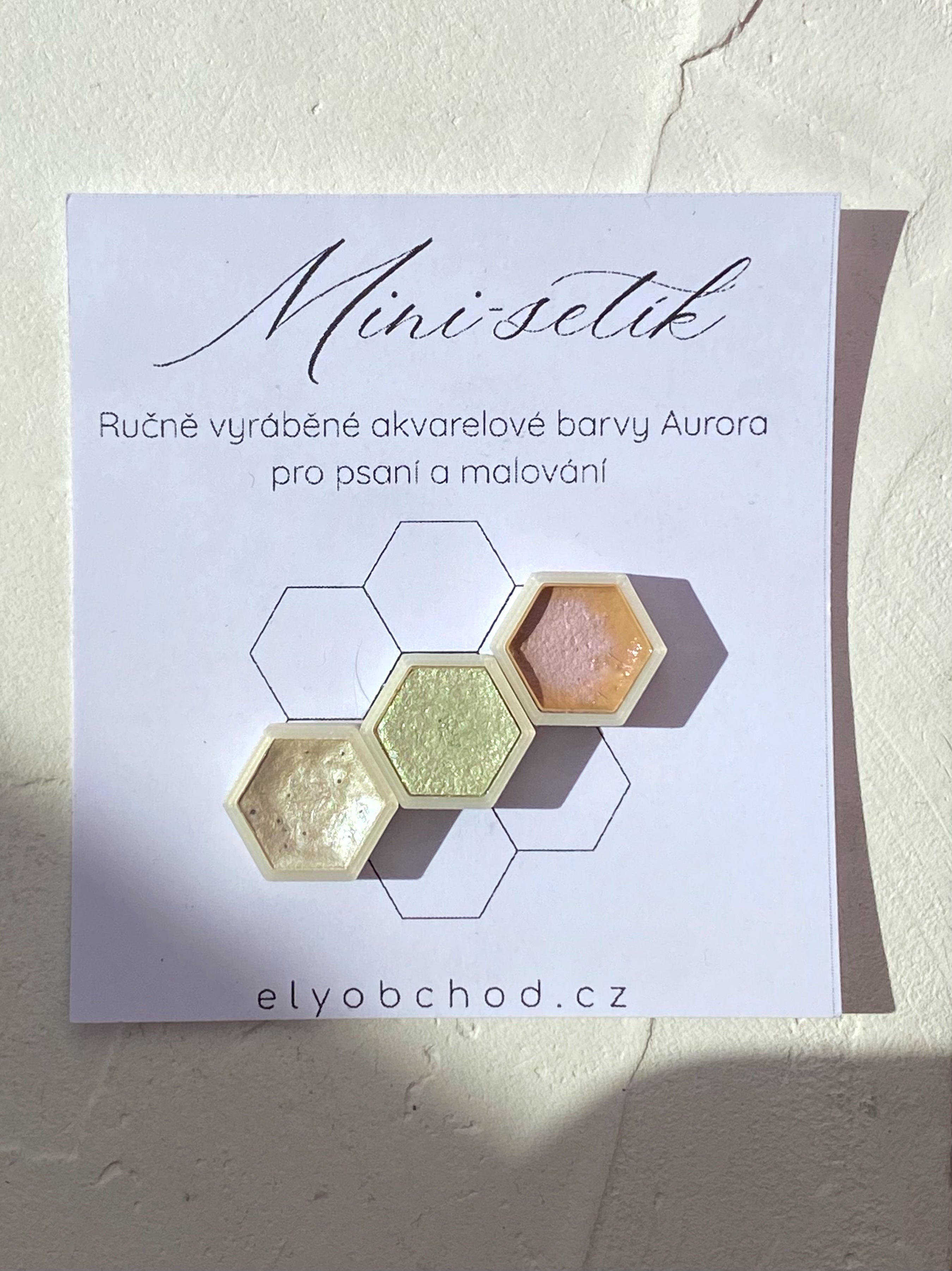 Ručně vyráběné akvarelové barvy Aurora – Mini-setík 3x XS Ely