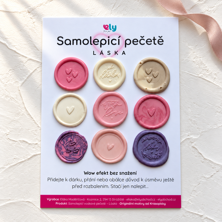 Samolepicí pečetě – Láska, 9 ks