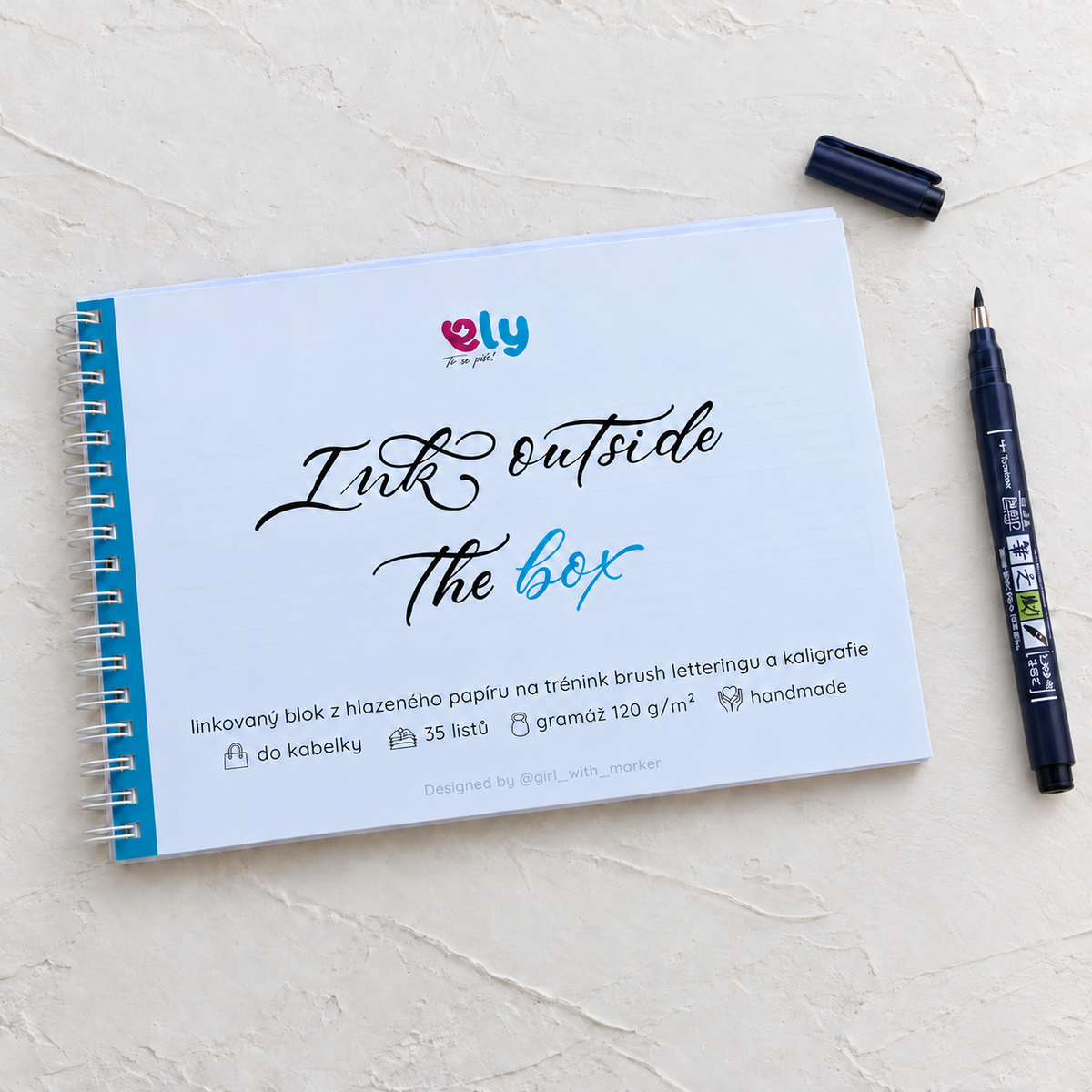 Blok na trénink brush letteringu A5 – 35 listů