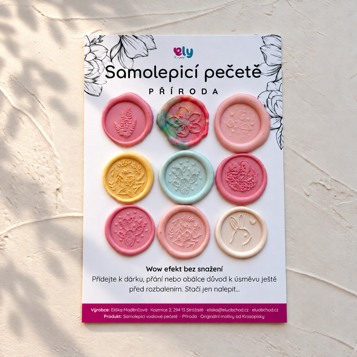 Samolepicí pečetě – Příroda, 9 ks
