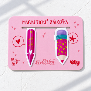Magnetické záložky – perko a tužka, 2 ks | Ely × Míša by Red @misabyred