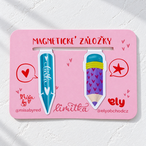Magnetické záložky – perko a tužka, 2 ks | Ely × Míša by Red @misabyred