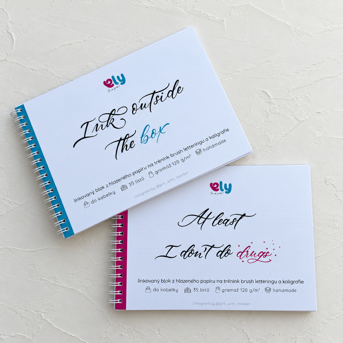 Blok na trénink brush letteringu A5 – 35 listů