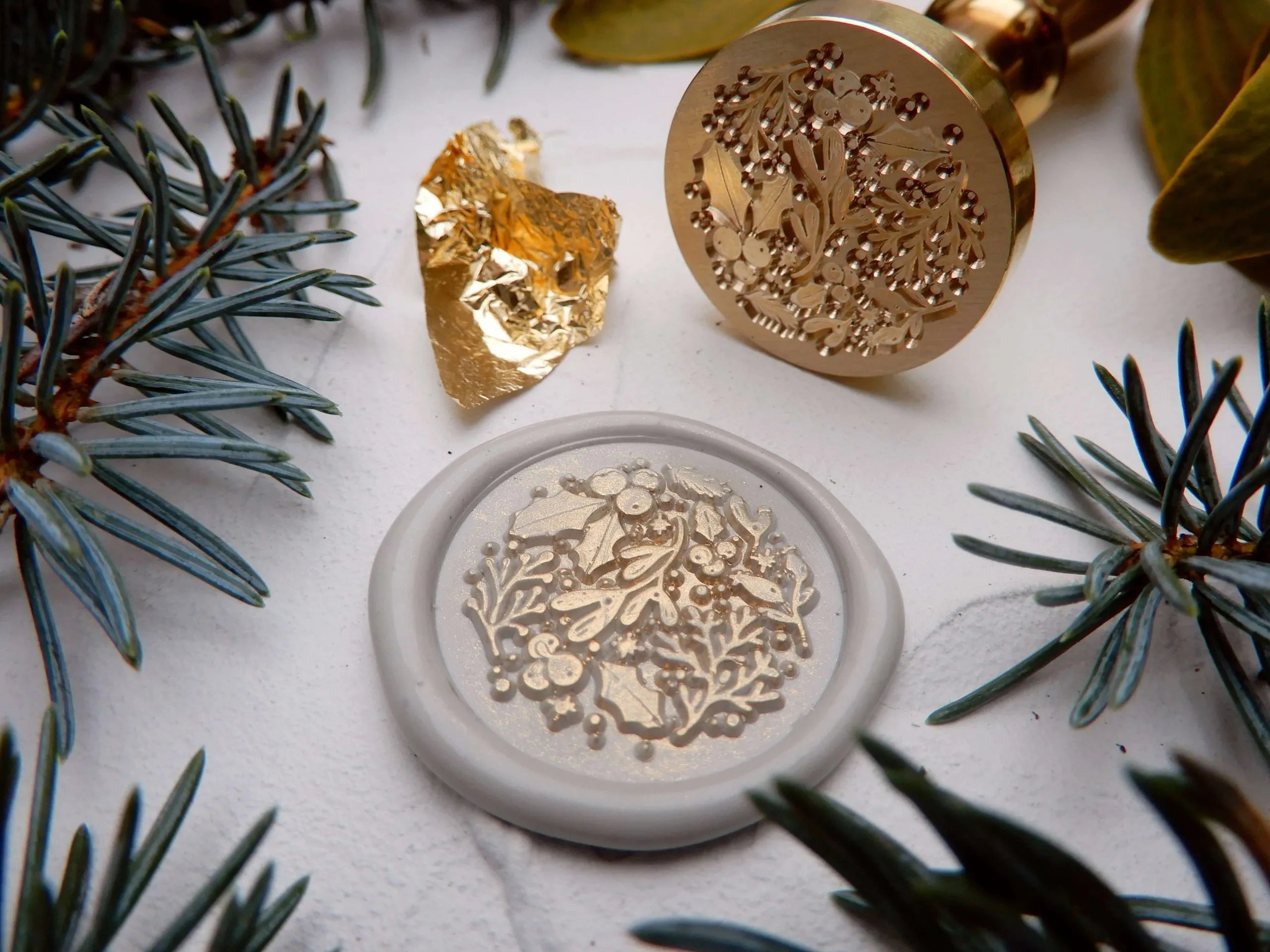 Mosazné pečetidlo – Veselé Vánoce | průměr 25 mm Krasopiska