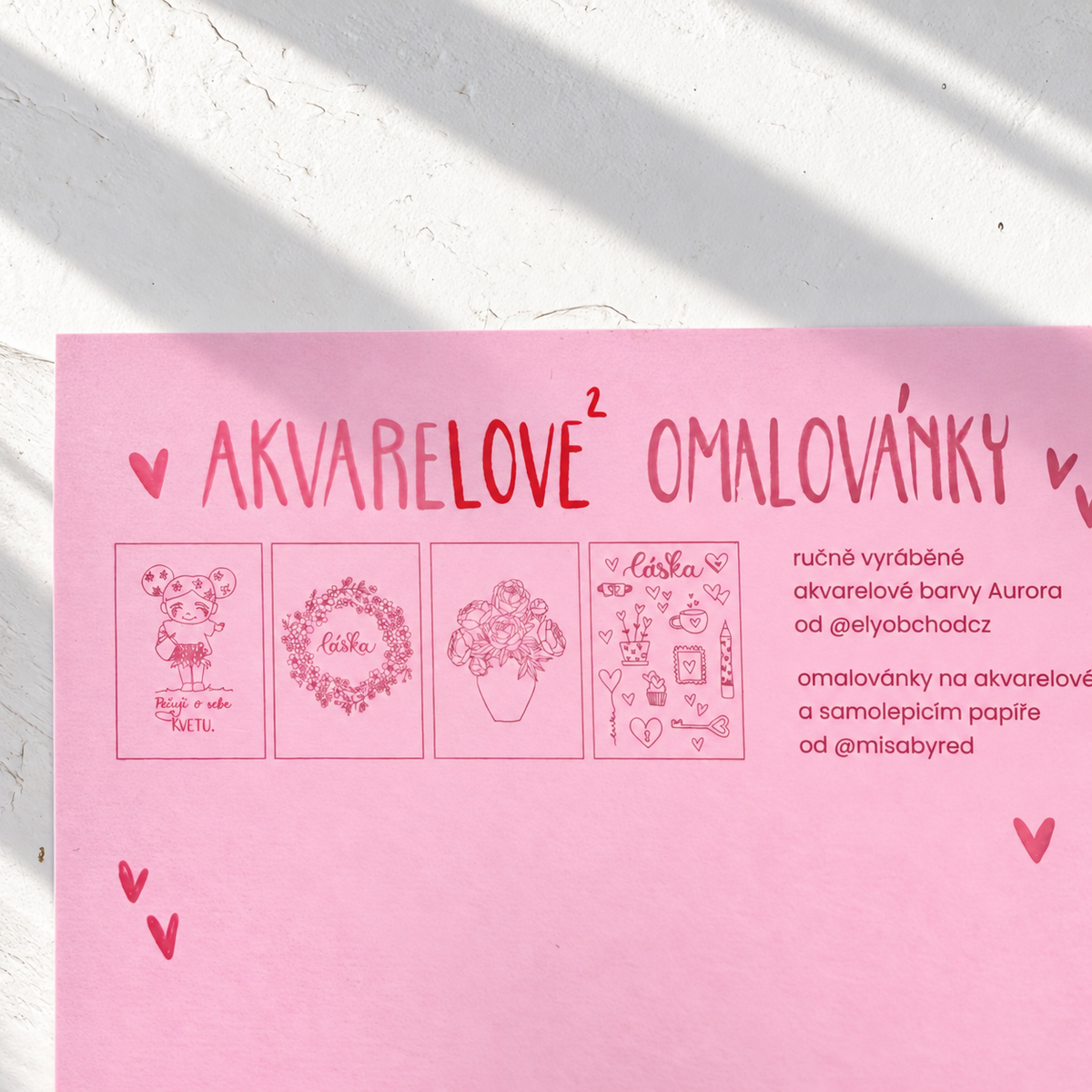 AkvareLOVE² – omalovánky a samolepky s barvami Aurora | Ely × Míša by Red @misabyred