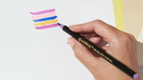 Edding 1340 glitter - Třpytivé brush peny, sada 4 ks Edding
