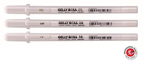 Sakura, Gelové pero Gelly Roll Glaze 3D sada 3ks, bílá Sakura