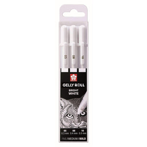 Sakura, Gelové pero Gelly Roll Glaze 3D sada 3ks, bílá Sakura