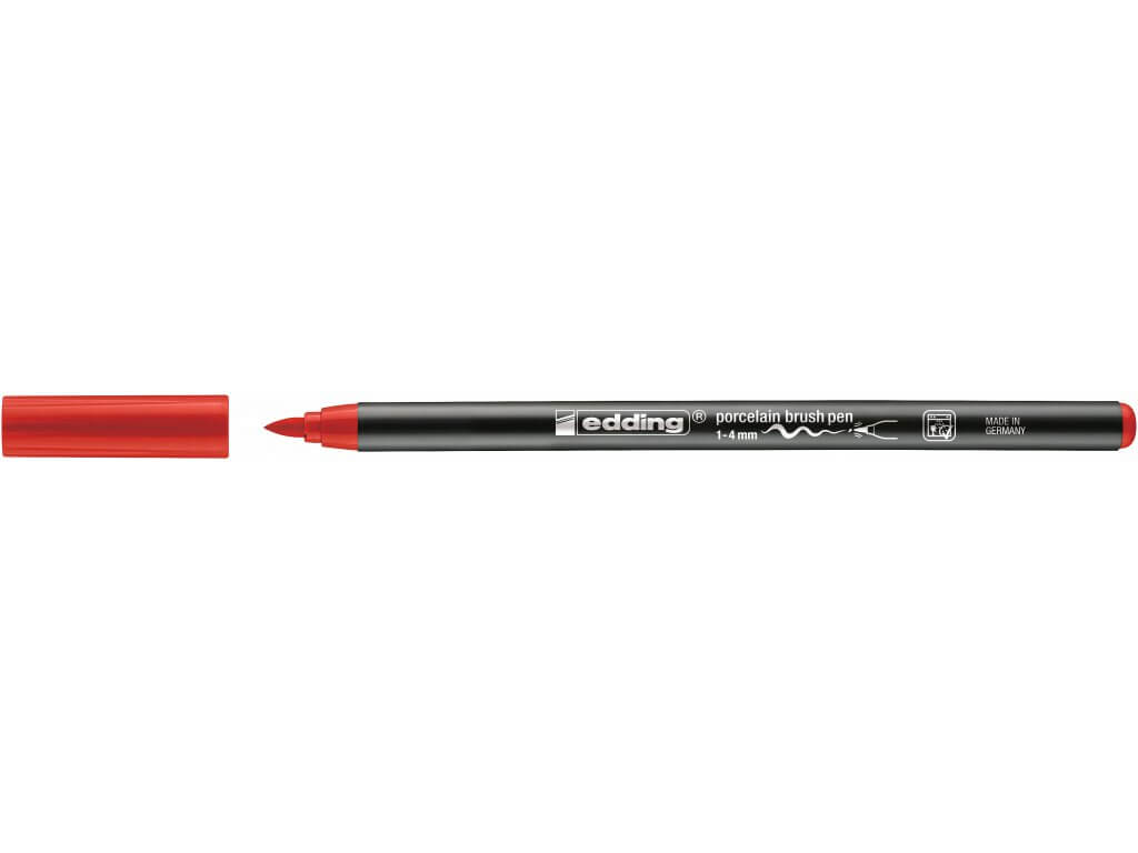 Edding 4200 - Vypalovací brush pen na porcelán, sada 6 ks, teplé tóny Edding