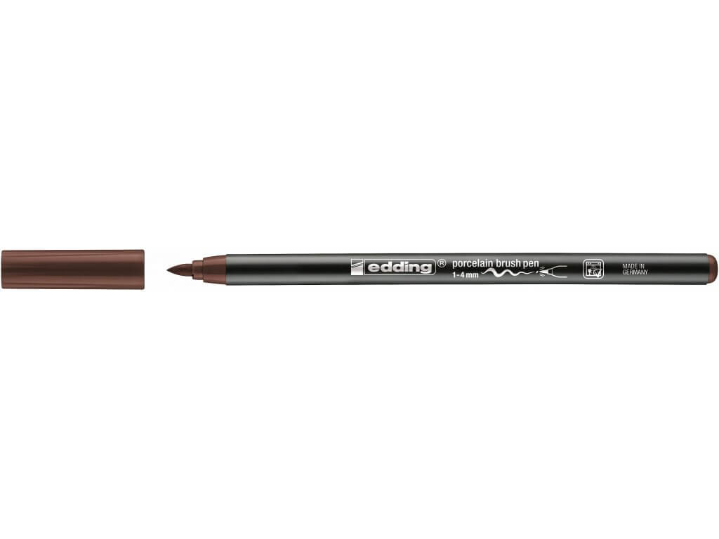 Edding 4200 - Vypalovací brush pen na porcelán, sada 6 ks, teplé tóny Edding