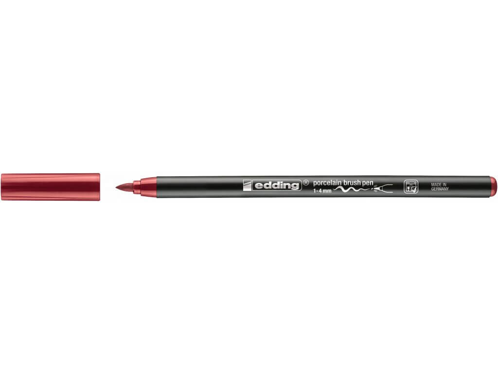 Edding 4200 - Vypalovací brush pen na porcelán, sada 6 ks, teplé tóny Edding