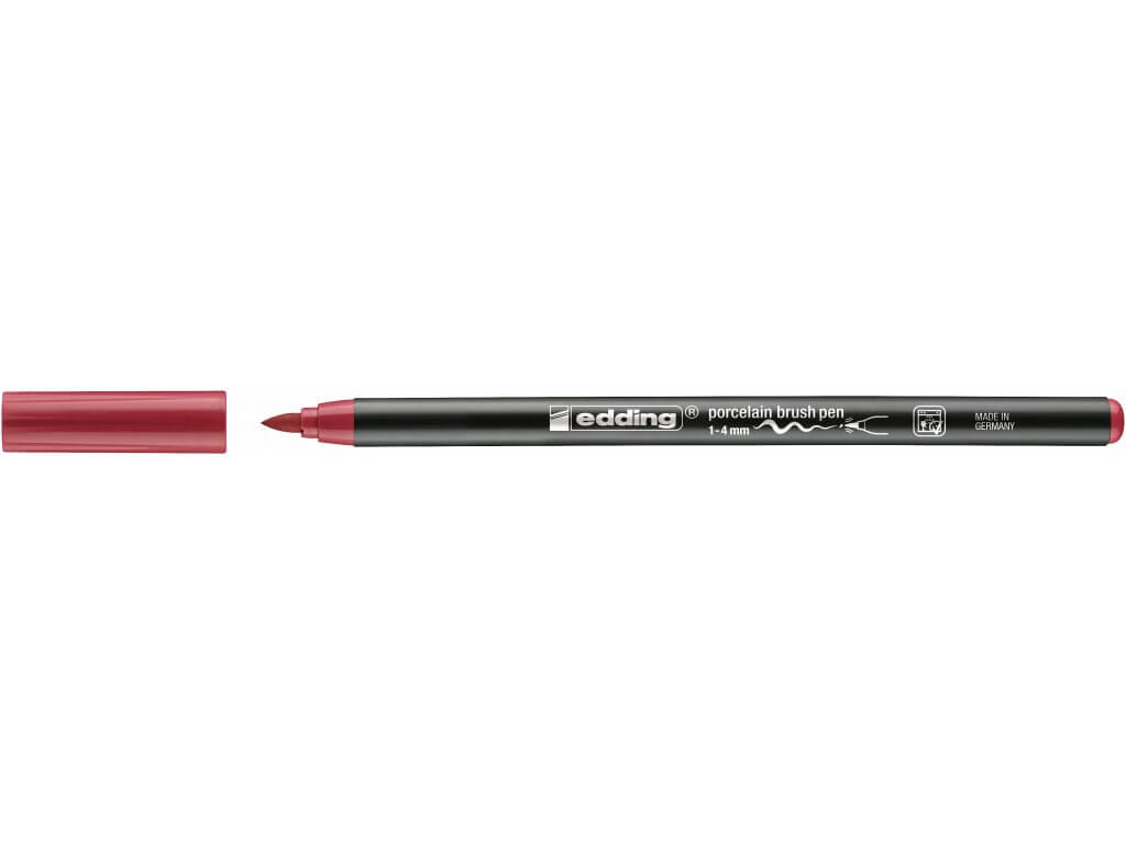 Edding 4200 - Vypalovací brush pen na porcelán, sada 6 ks, teplé tóny Edding