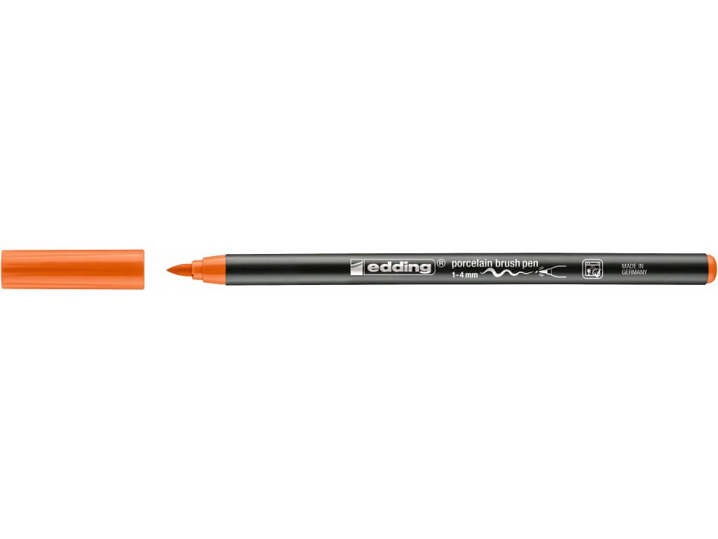 Edding 4200 - Vypalovací brush pen na porcelán, sada 6 ks, teplé tóny Edding