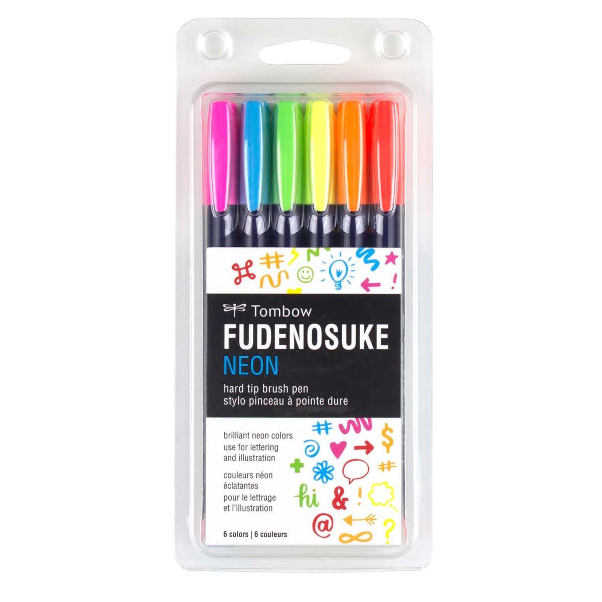 Tombow - Fudenosuke – NEON | sada 6 kusů Tombow