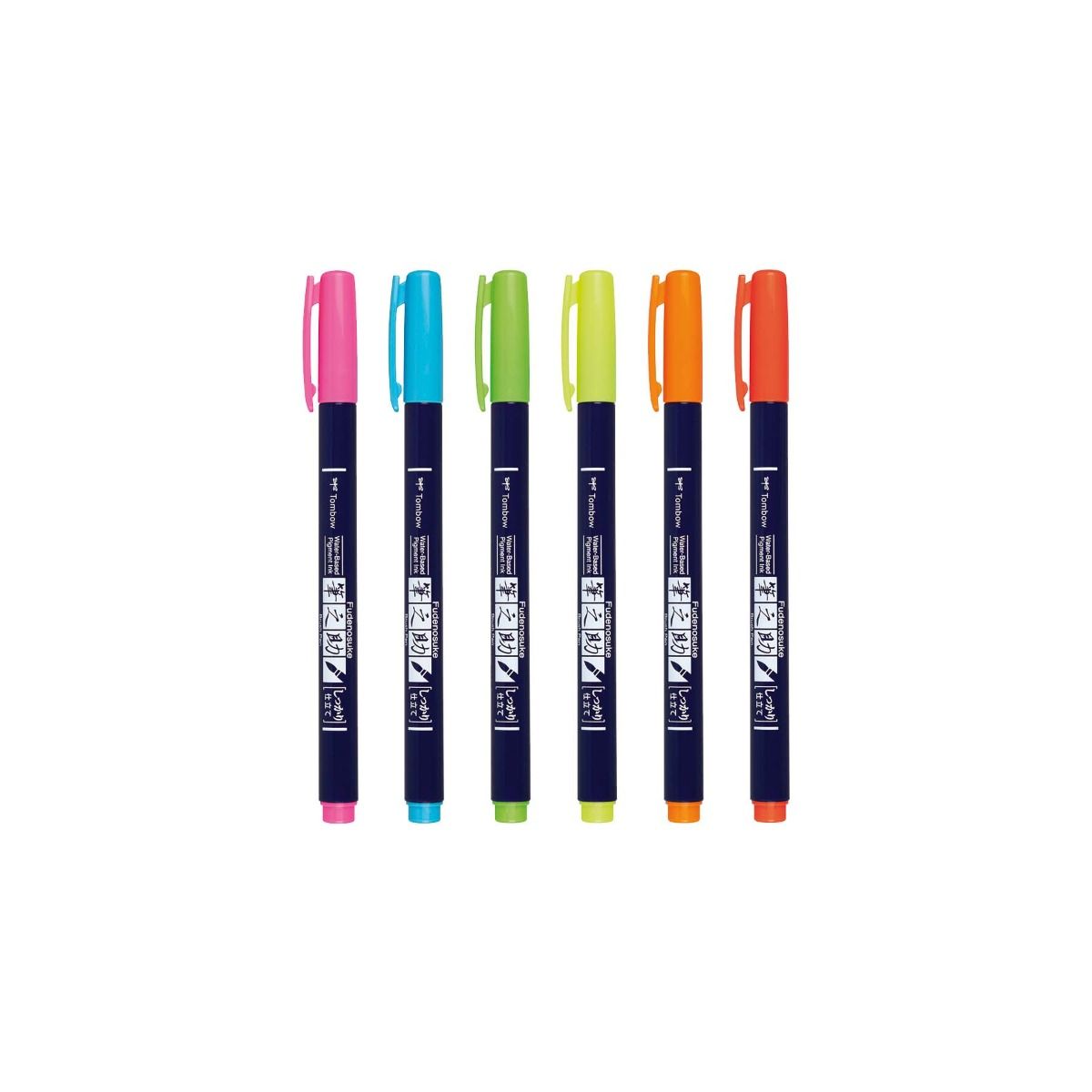 Tombow - Fudenosuke – NEON | sada 6 kusů Tombow