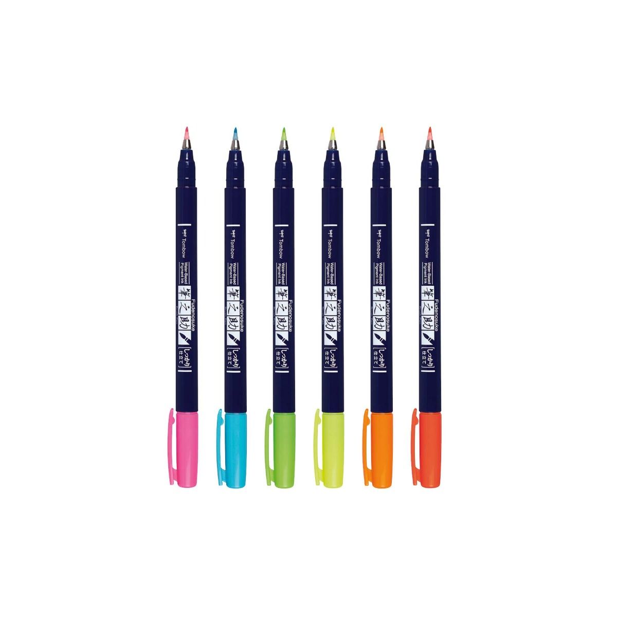 Tombow - Fudenosuke – NEON | sada 6 kusů Tombow